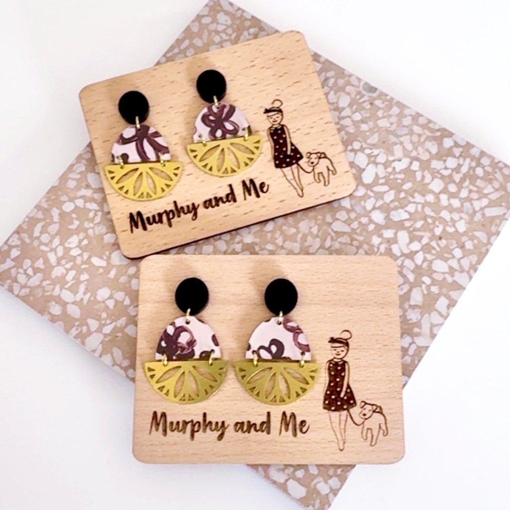 Image of 'Cocoa Bloom' Brass Dangles