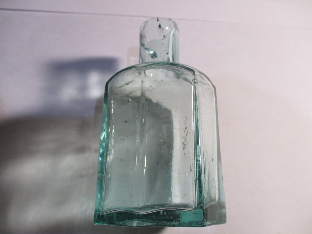 #168-CIVIL WAR SALE: 2 SHEER TOP GLASS INK BOTTLES