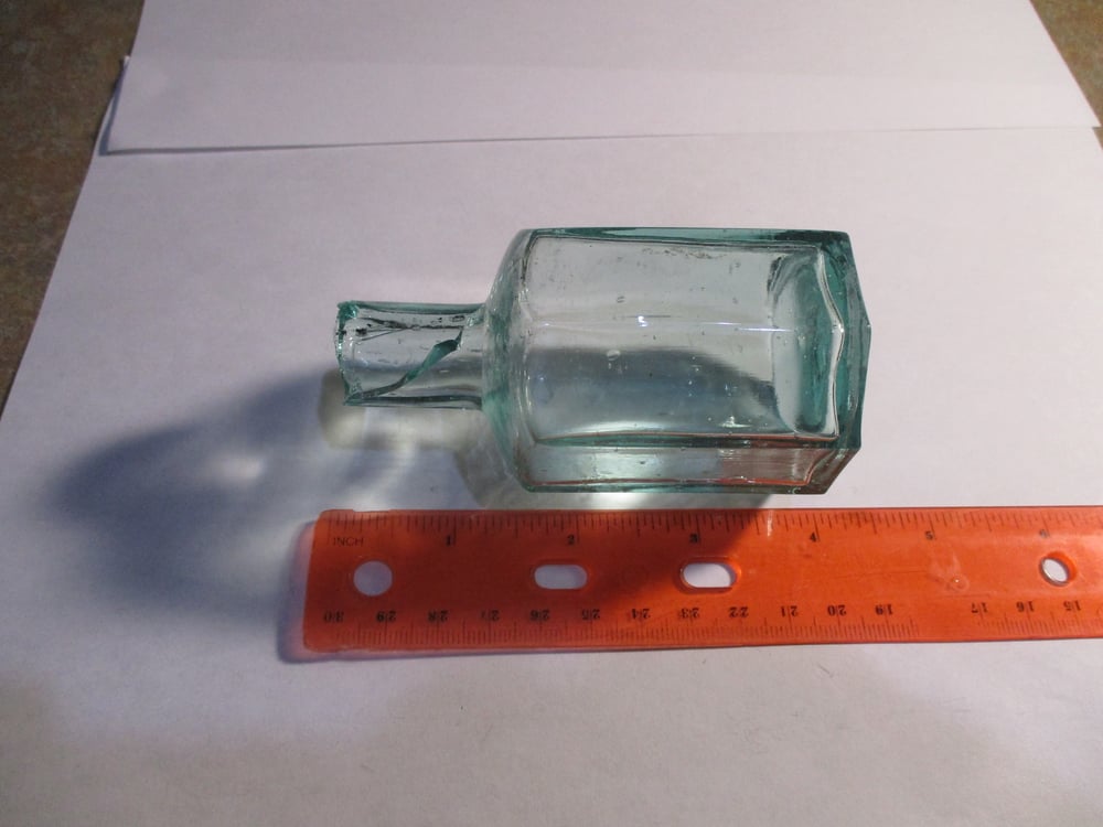 #168-CIVIL WAR SALE: 2 SHEER TOP GLASS INK BOTTLES