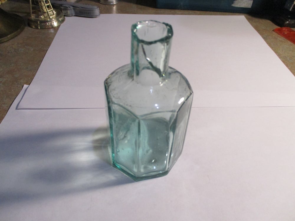 #168-CIVIL WAR SALE: 2 SHEER TOP GLASS INK BOTTLES