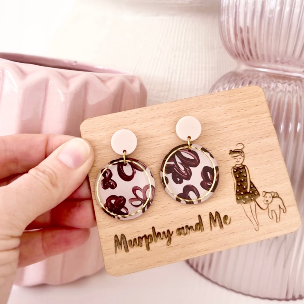 Image of 'Cocoa Bloom' Circle Dangles