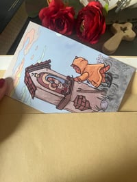 Image 3 of Luce pilgrim offering a rose to Mother Mary 