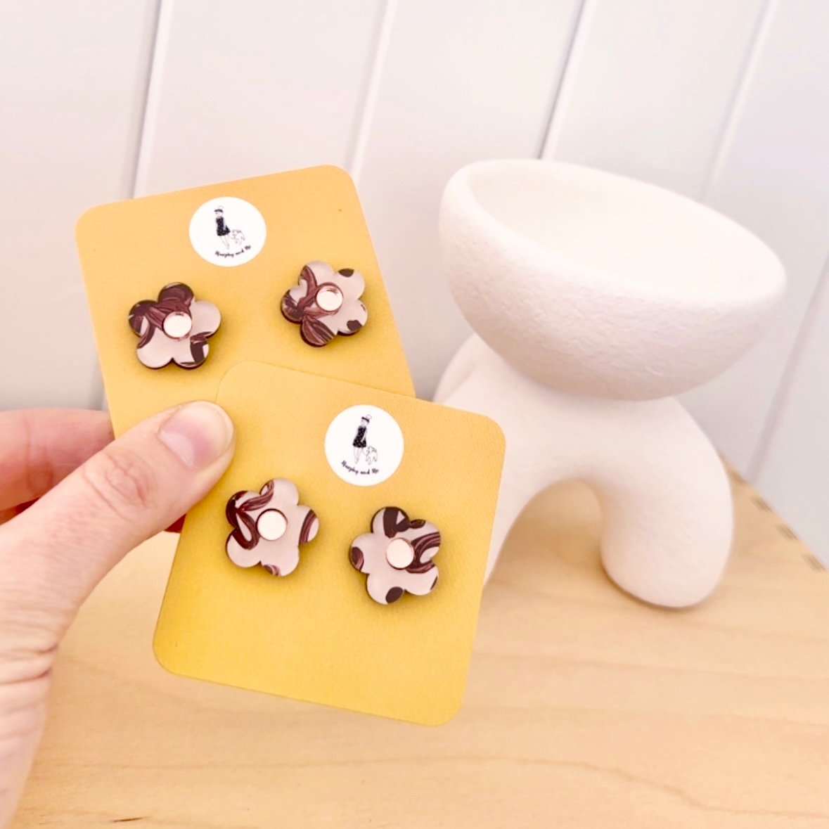 Image of 'Cocoa Bloom' Daisy Studs