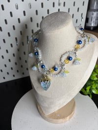 Image 2 of Blue Strawberry Swirl Pearl choker necklace