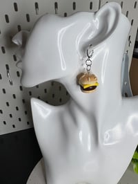 Image 2 of Miniature Cheeseburger earrings, Food Burger Clay Earrings
