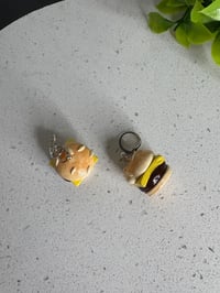 Image 3 of Miniature Cheeseburger earrings, Food Burger Clay Earrings