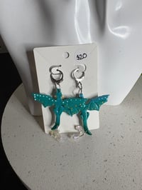 Image 4 of Blue Dragons Dangle Earrings 