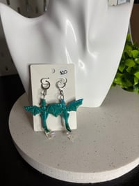 Image 2 of Blue Dragons Dangle Earrings 