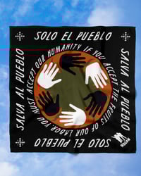 Image 1 of James Coffman "Solo el Pueblo, Salva al Pueblo." bandana -Black