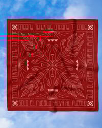 Image 1 of Heldáy de la Cruz "Solo el Pueblo, Salva al Pueblo," bandana - Red