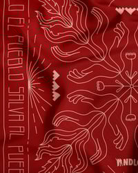 Image 2 of Heldáy de la Cruz "Solo el Pueblo, Salva al Pueblo," bandana - Red