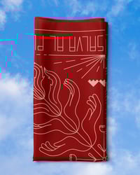 Image 4 of Heldáy de la Cruz "Solo el Pueblo, Salva al Pueblo," bandana - Red