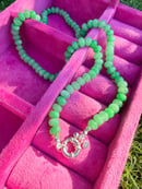 Image 1 of Beaded Jade Necklace w/ Bolt Clasp