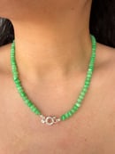 Image 2 of Beaded Jade Necklace w/ Bolt Clasp