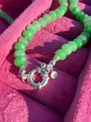 Image 3 of Beaded Jade Necklace w/ Bolt Clasp