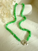 Image 4 of Beaded Jade Necklace w/ Bolt Clasp