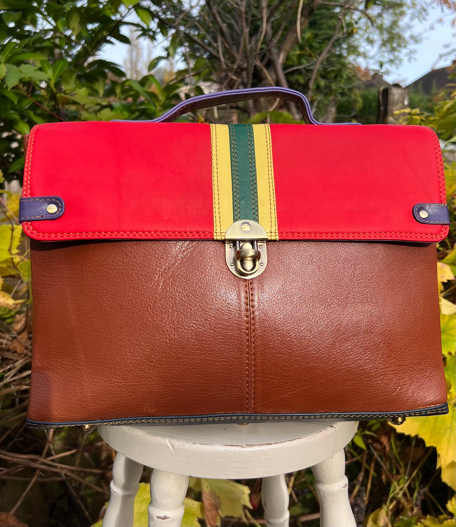 Image of Harlequin Collection - Animal/Recycled Leather Laptop Bag #19B