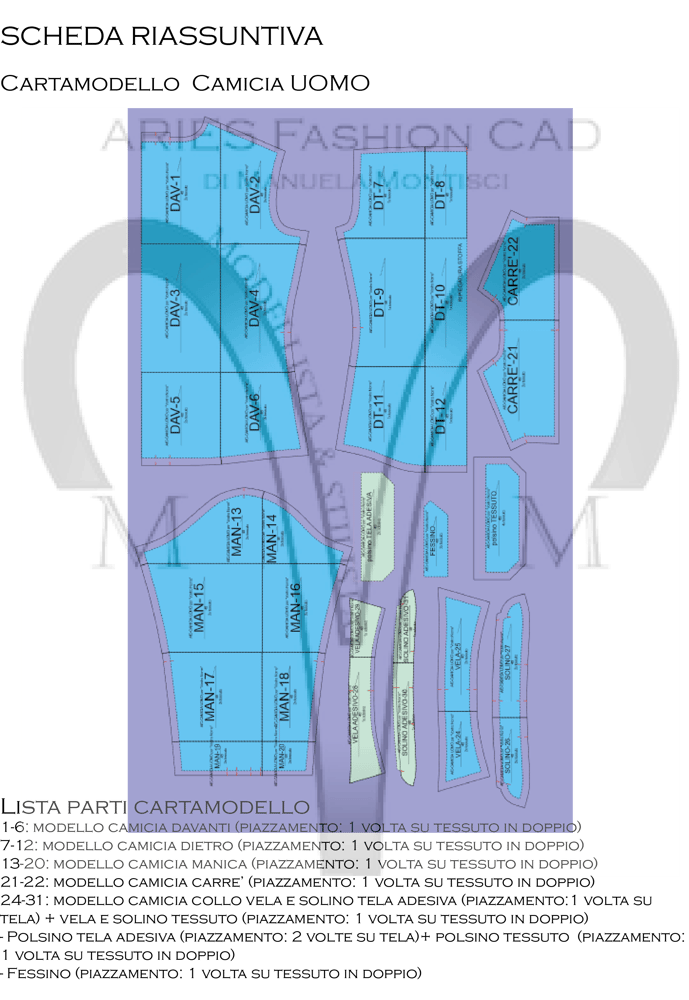 Image of Cartamodello Camicia UOMO