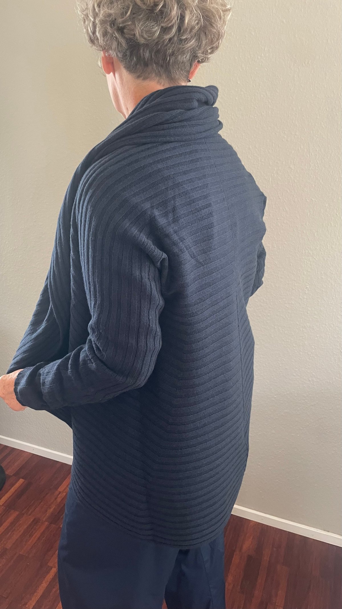 Image of Schalkragenjacke 100% Cashmere dunkelblau