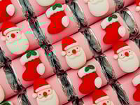 Image 2 of Santa and Stockings on Pink 25 Pack