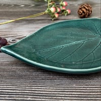 Image 3 of Handmade Ceramic Leaf Dish - Black Mulberry 
