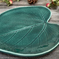 Image 4 of Handmade Ceramic Leaf Dish - Black Mulberry 