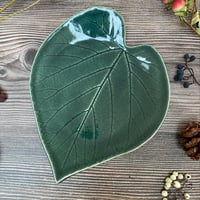 Image 2 of Handmade Ceramic Leaf Dish - Black Mulberry 