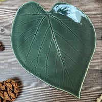 Image 1 of Handmade Ceramic Leaf Dish - Black Mulberry 