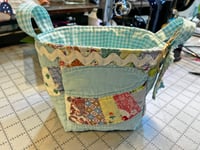 Image 1 of Vintage Aqua Quilted Basket