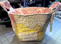 Image 1 of Vintage Pink Quilted Basket