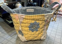 Image 1 of Vintage Blue Quilted Basket
