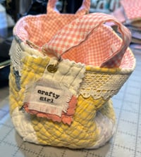 Image 3 of Copy of Vintage Pink Checked Quilted Basket 