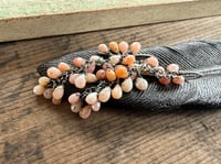 Image 2 of Pink Opal cluster sterling silver earrings/ n17