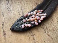 Image 7 of Pink Opal cluster sterling silver earrings/ n17