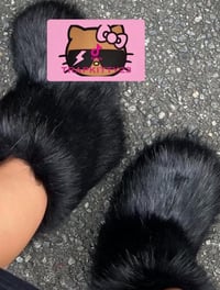 Black Faux Imitation Fur Yeti Y2K Emo Scene Baddie Boots