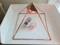 Image 1 of 8" Copper pyramid, Reiki healing, Meditation pyramid