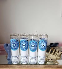 Image 1 of Evil Eye Protection Candle, Black Obsidian Crystal Candle