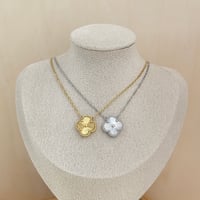 Image 2 of Gold & Silver Clover Necklace 17–19 inch 43–48 cmLucky Charm Unisex Stainless Steel Jewelry Gift