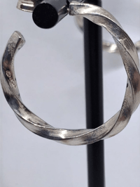 Image 2 of Twisted silver hoops