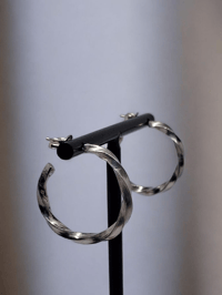 Image 3 of Twisted silver hoops