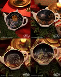 Image 1 of Custom Handpainted Tea Bag Dish for the Holidays