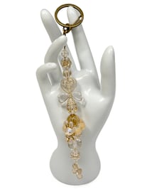 Image 2 of 1PC. ANTIQUE BRONZE/GOLD TONE ACCENT BEADED ACRYLIC/RESIN HAND MADE KEY RING /PURSE SWAG/CELL  SWAG