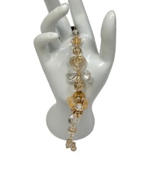 Image 3 of 1PC. ANTIQUE BRONZE/GOLD TONE ACCENT BEADED ACRYLIC/RESIN HAND MADE KEY RING /PURSE SWAG/CELL  SWAG