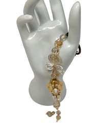 Image 4 of 1PC. ANTIQUE BRONZE/GOLD TONE ACCENT BEADED ACRYLIC/RESIN HAND MADE KEY RING /PURSE SWAG/CELL  SWAG