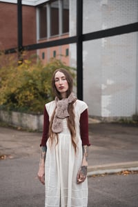 Image 17 of Arnprior Cable Ribbed Reversible Keyhol Scarf of Merino Wool (shown  in whole grain+ more colours)