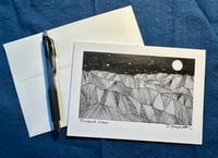 Greeting Card: Pinnacle View at Night-B/W (5x7)