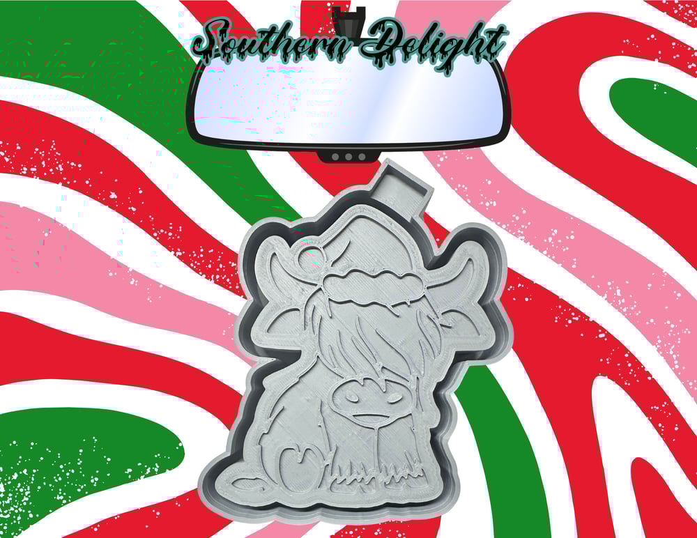 Image of Christmas Highland cow mold