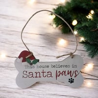 Image 2 of This house believes in Santa paws mini door sign