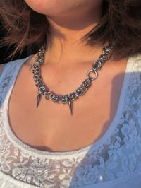 Image 1 of OOAK Spiky Chainmaille Necklace