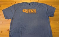 Image 4 of CLUTCH COMPENDIUM LOGO T-SHIRT (ORANGE on HEATHER NAVY)